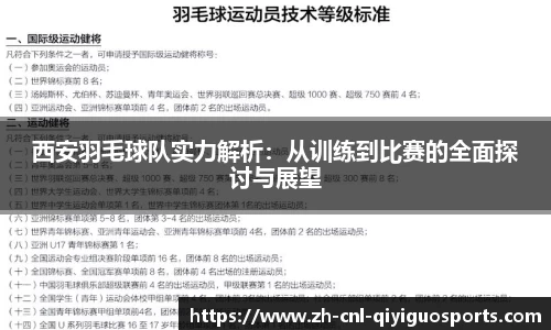 西安羽毛球队实力解析：从训练到比赛的全面探讨与展望